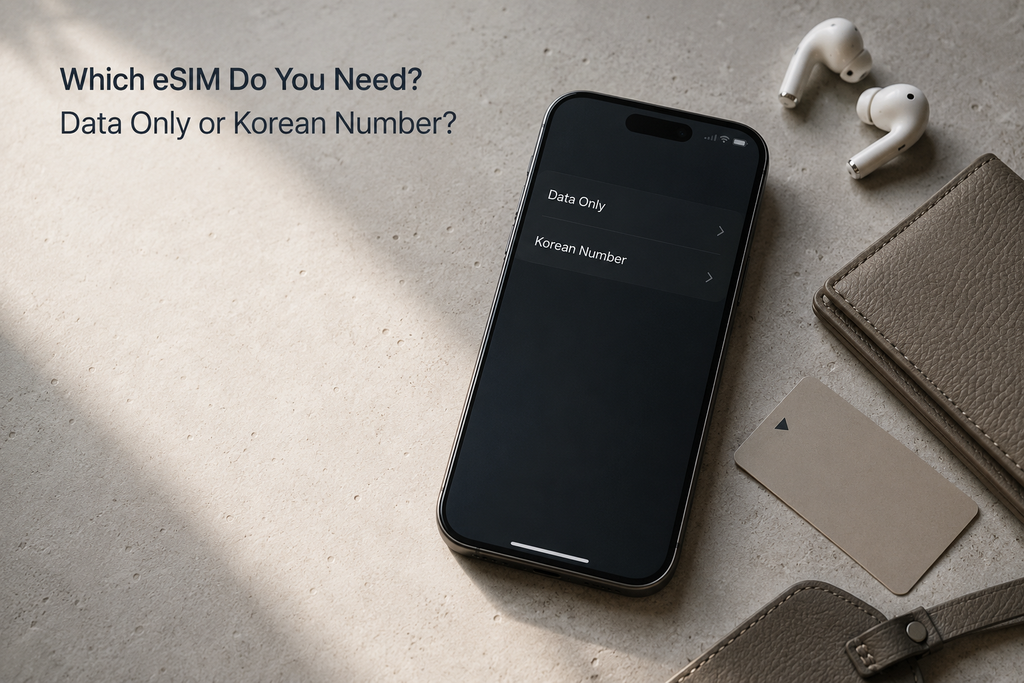 Korea tourist eSIM comparison between data-only service and a Korean phone number