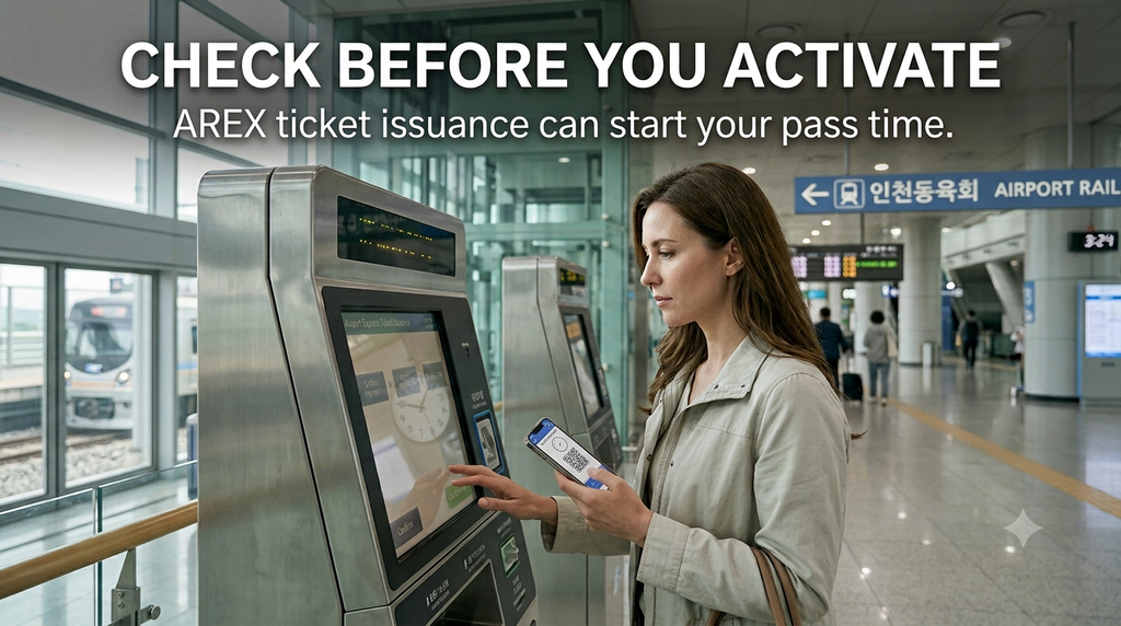 Discover Seoul Pass activation timing warning before using an AREX benefit