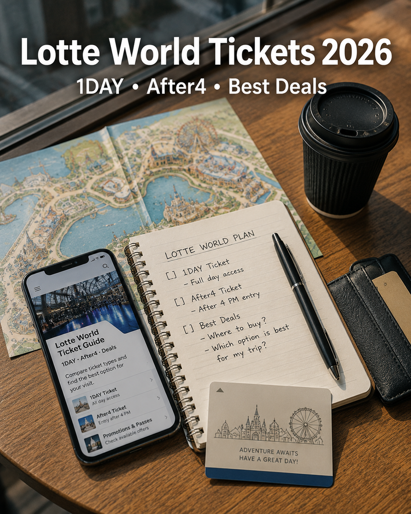Lotte World ticket options for 1DAY After4 and Seoul attraction pass visitors