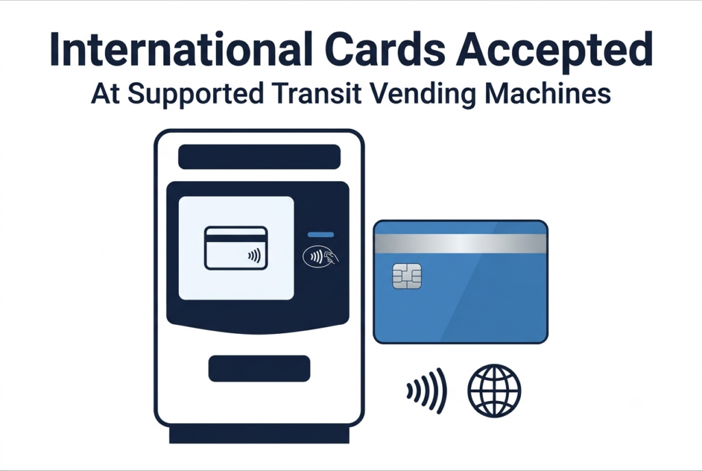 International card payment for a Seoul Climate Card at a supported transit vending machine