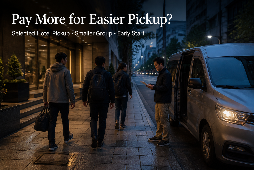 Selected hotel pickup for a small-group DMZ tour from Seoul compared with a central meeting point