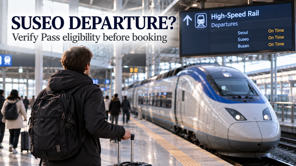 Traveler checking whether a Suseo-origin high-speed train can be reserved with a KORAIL Pass in 2026
