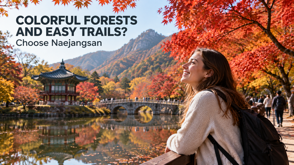 Red autumn maple trees around the Naejangsa area in Naejangsan National Park
