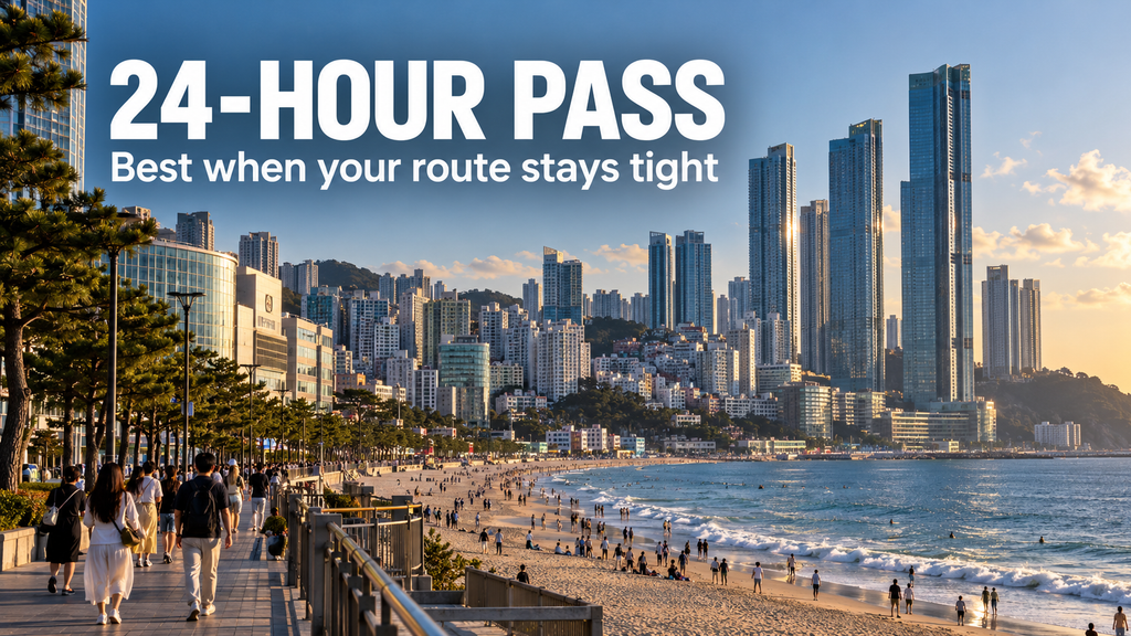 Haeundae and Centum sightseeing area showing why a 24-hour Visit Busan Pass works best with an efficient route